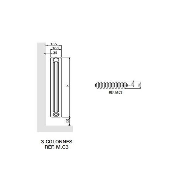 Radiateur chauffage central VUELTA Vertical 2562W - ACOVA M2C3-14-200 – Image 6